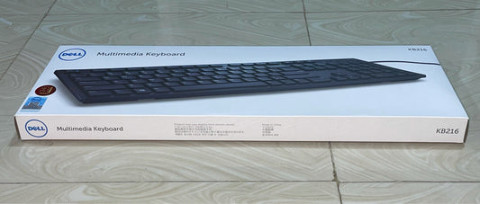 Dell KB216-Black Multimedia Wired Keyboard with USB Interface, Plunger Keys Technology and Chiclet Key Style