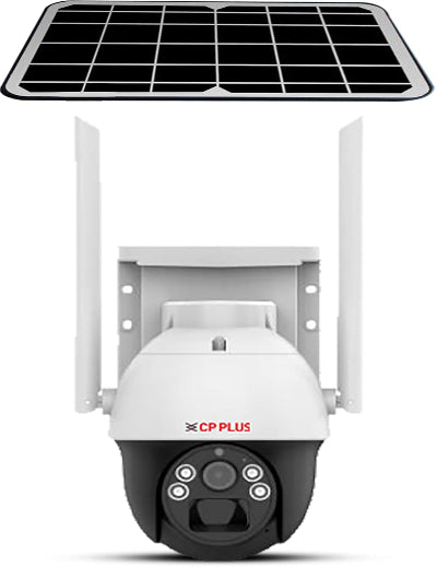 CP-Plus 4 MP SOLAR CP_Plus 4MP 2K QHD 4G Outdoor PT Solar Camera | Built-in Battery Support | Two Way Talk | PIR Motion Detection Alerts | Full Color Night Vision | SD Card (Up to 256 GB) CP-Z44R