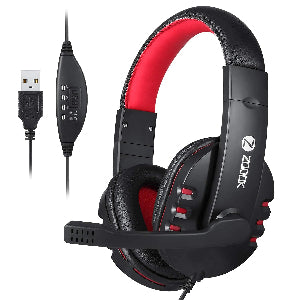 Zoook ZK-Communicate Wired Over Ear Headphone with Mic (Black, Red)