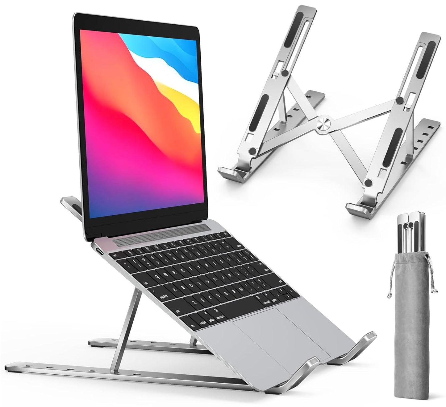 Ranz Foldable Portable Adjustable Aluminum Laptop Computer Desktop Tablet Stand