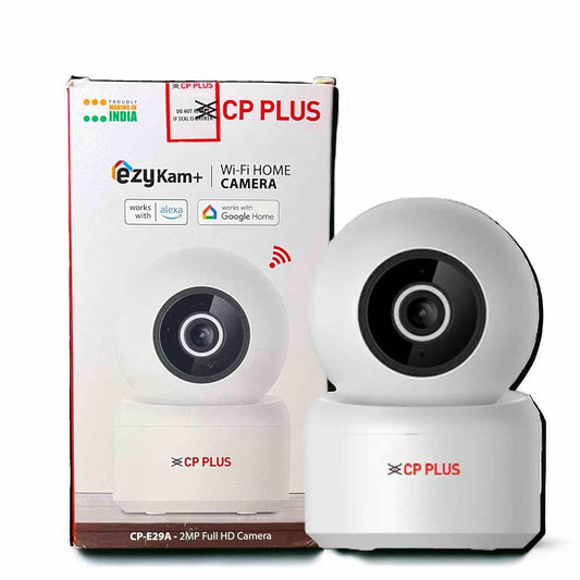CP PLUS 2MP Full HD Wi-fi CCTV Camera | 360°View PT Camera | Motion Tracking | Cloud Monitoring | 2-Way Talk, Night Vision| Support SD Card (Up to 256 GB)