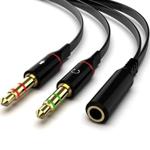 splitter for mic and audio headphone splitter 2 male 1 female audio jack