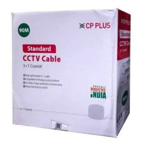 CP Plus 100% Pure Copper Coaxial 3+1 Cable 90 meters
